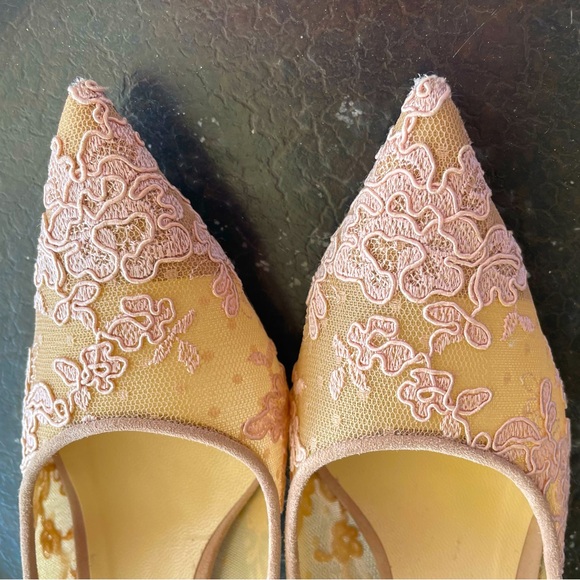 🌸HP🌸Jimmy Choo Love Ballet Blush Lace Pumps - Picture 9 of 13